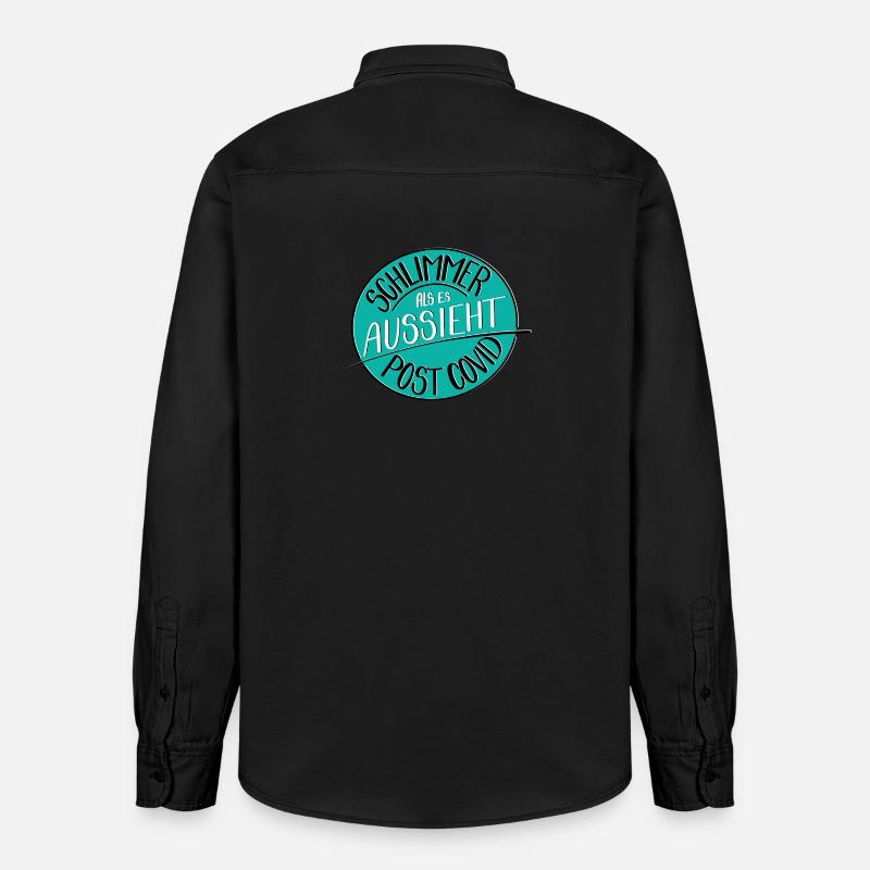 Schlimmer als es aussieht, Post Covid - Relaxed Fit Unisex Organic Hemd von Stanley/Stella - washed Black