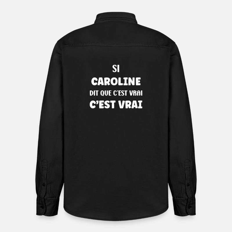 Caroline dit que c’est vrai - Chemise unisexe coupe décontractée bio Stanley/Stella - noir délavé