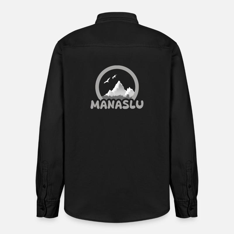 MANASLU - Chemise unisexe coupe décontractée bio Stanley/Stella - noir délavé