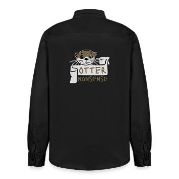 Otter Nonsense Lustig Wortspiel Otter Liebe Spruch - Relaxed Fit Unisex Organic Hemd von Stanley/Stella - washed Black - Hinten - AI Model Male 178 light (178cm)