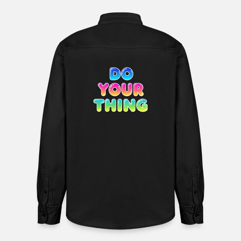 Do Your Thing Motivations Statement Style - Relaxed Fit Unisex Organic Hemd von Stanley/Stella - washed Black
