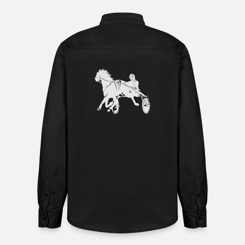 Courses de chevaux de trot - Chemise unisexe coupe décontractée bio Stanley/Stella - noir délavé
