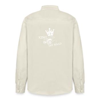 king offroad crown auto autos 4x4 krone Logo icon - Relaxed Fit Unisex Organic Hemd von Stanley/Stella - Natur - Hinten - AI Model Male 178 light (178cm)