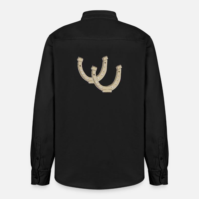 Impressionnisme en fer à cheval - Chemise unisexe coupe décontractée bio Stanley/Stella - noir délavé