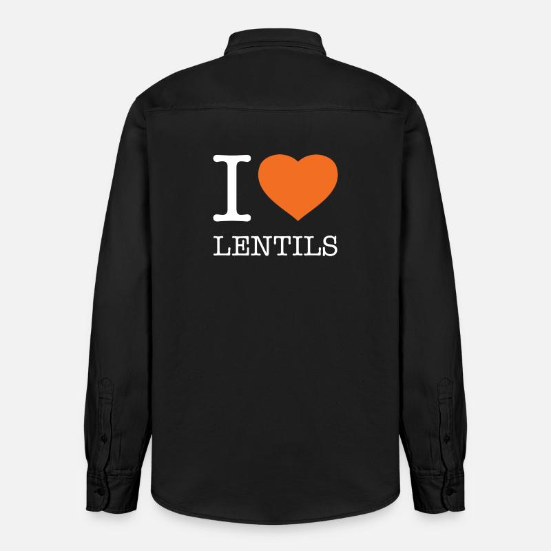 J’AIME LES LENTILLES Linsen - Chemise unisexe coupe décontractée bio Stanley/Stella - noir délavé