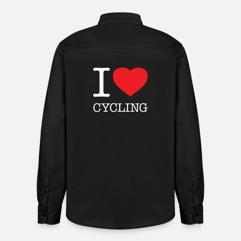 J’ADORE LE CYCLISME - Chemise unisexe coupe décontractée bio Stanley/Stella - noir délavé