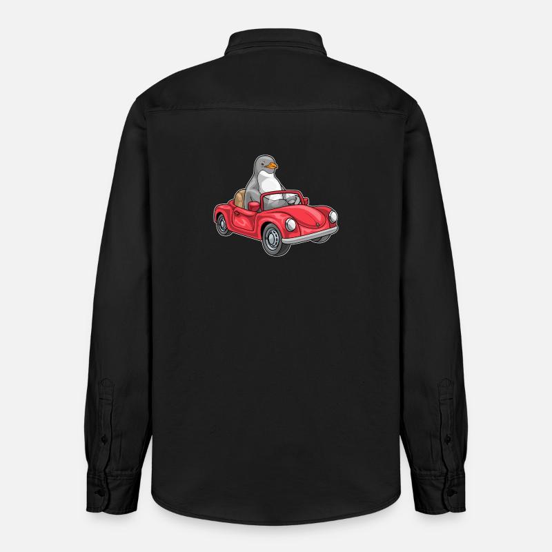 Pinguin Auto - Relaxed Fit Unisex Organic Hemd von Stanley/Stella - washed Black