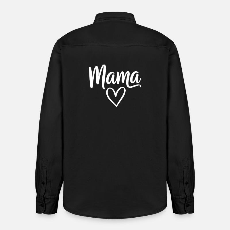 Mama Heart Script - Chemise unisexe coupe décontractée bio Stanley/Stella - noir délavé