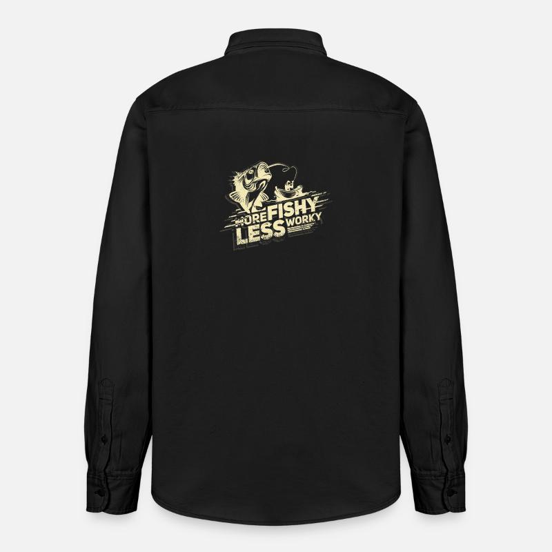 Pêcheur Spruch - Chemise unisexe coupe décontractée bio Stanley/Stella - noir délavé