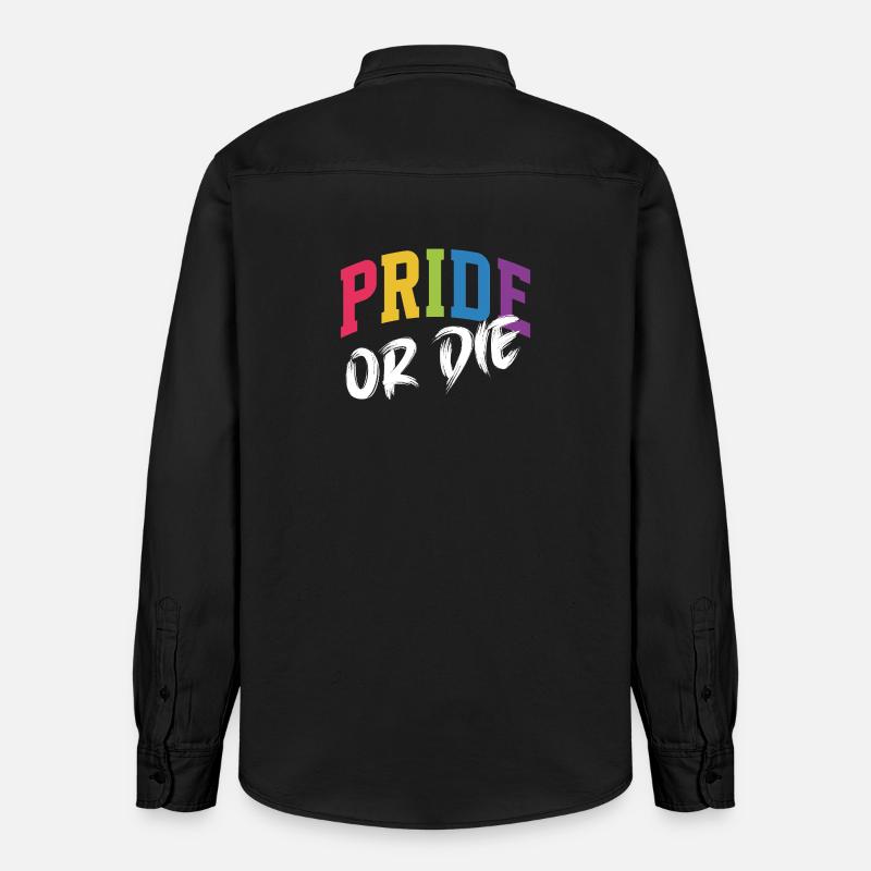 LGBT-Pride-Monat – Pride or Die - Relaxed Fit Unisex Organic Hemd von Stanley/Stella - washed Black