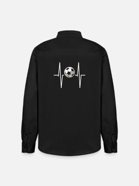 Fußball-Herzfrequenz-EKG Herzfrequenzmonitor Fußballfan - Relaxed Fit Unisex Organic Hemd von Stanley/Stella - washed Black