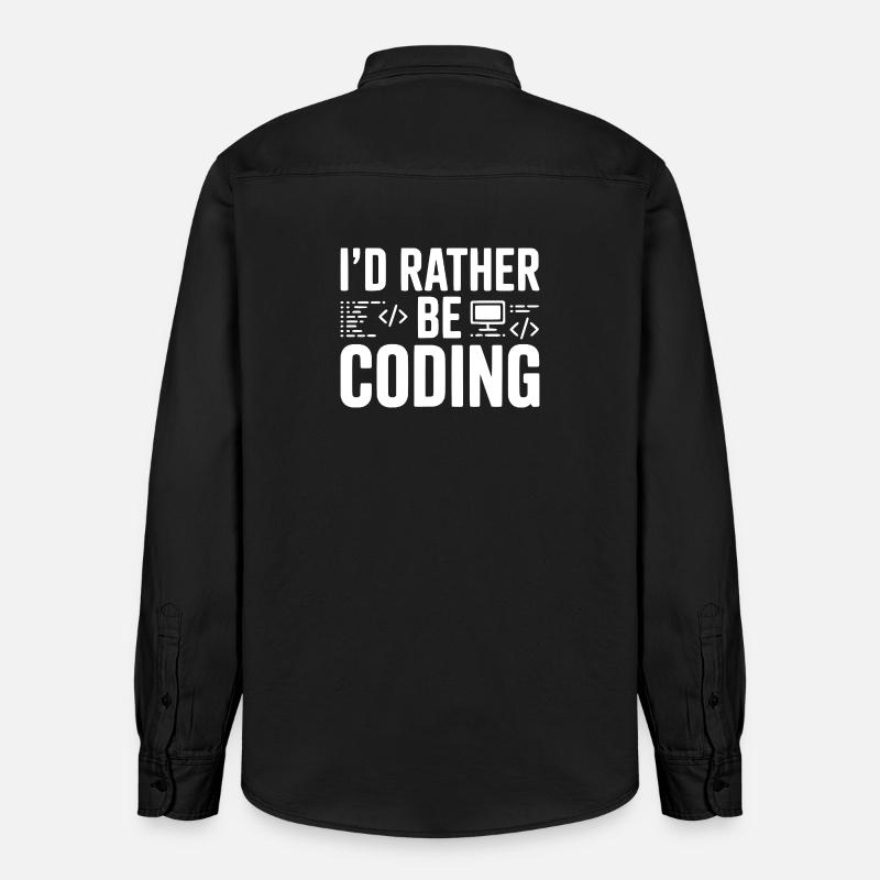 Je préfère coder - Chemise unisexe coupe décontractée bio Stanley/Stella - noir délavé