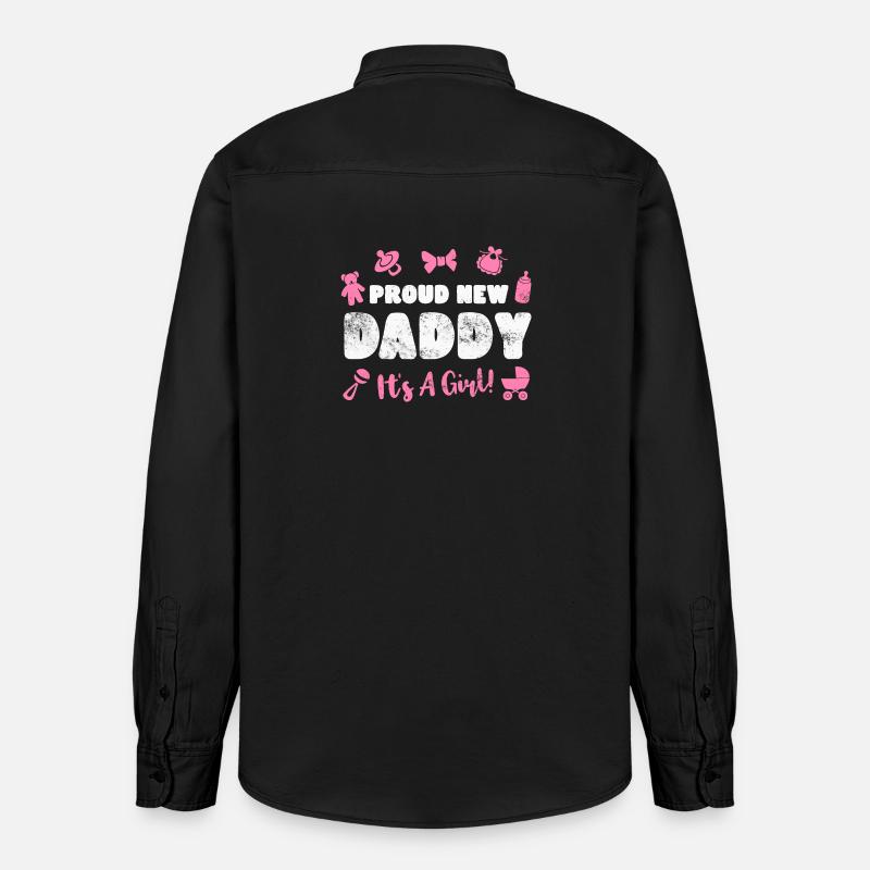Père Paternité bébé naissance - Chemise unisexe coupe décontractée bio Stanley/Stella - noir délavé