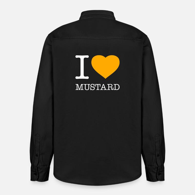 J’AIME LA MOUTARDE Senf - Chemise unisexe coupe décontractée bio Stanley/Stella - noir délavé