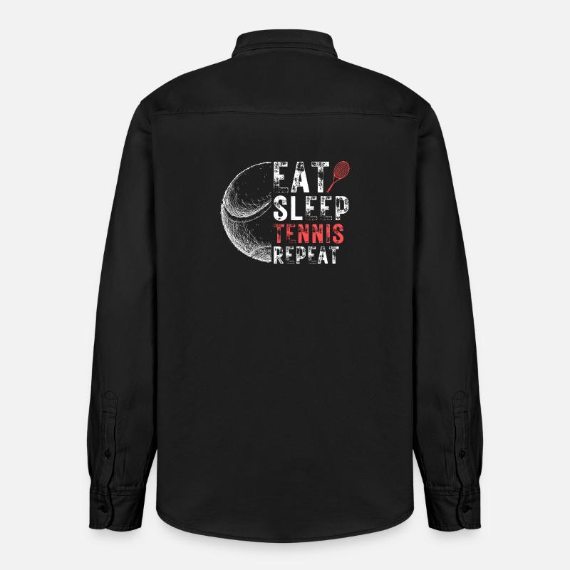 Manger dormir Tennis Répéter - Chemise unisexe coupe décontractée bio Stanley/Stella - noir délavé