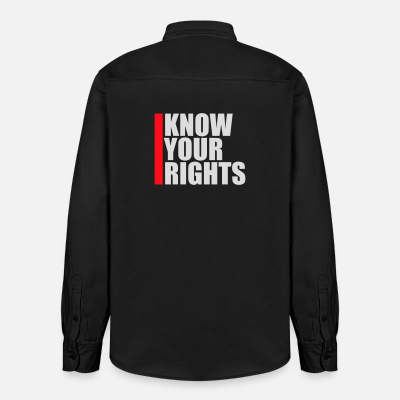 Connaissez vos droits Activisme Justice Liberté - Chemise unisexe coupe décontractée bio Stanley/Stella - noir délavé