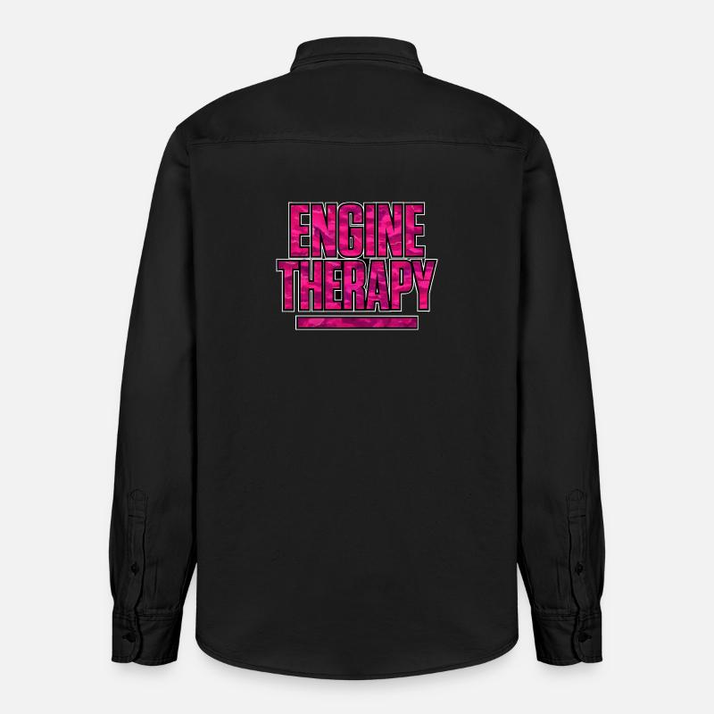 Engine Therapy Auto Tuning Szene Camouflage - Relaxed Fit Unisex Organic Hemd von Stanley/Stella - washed Black