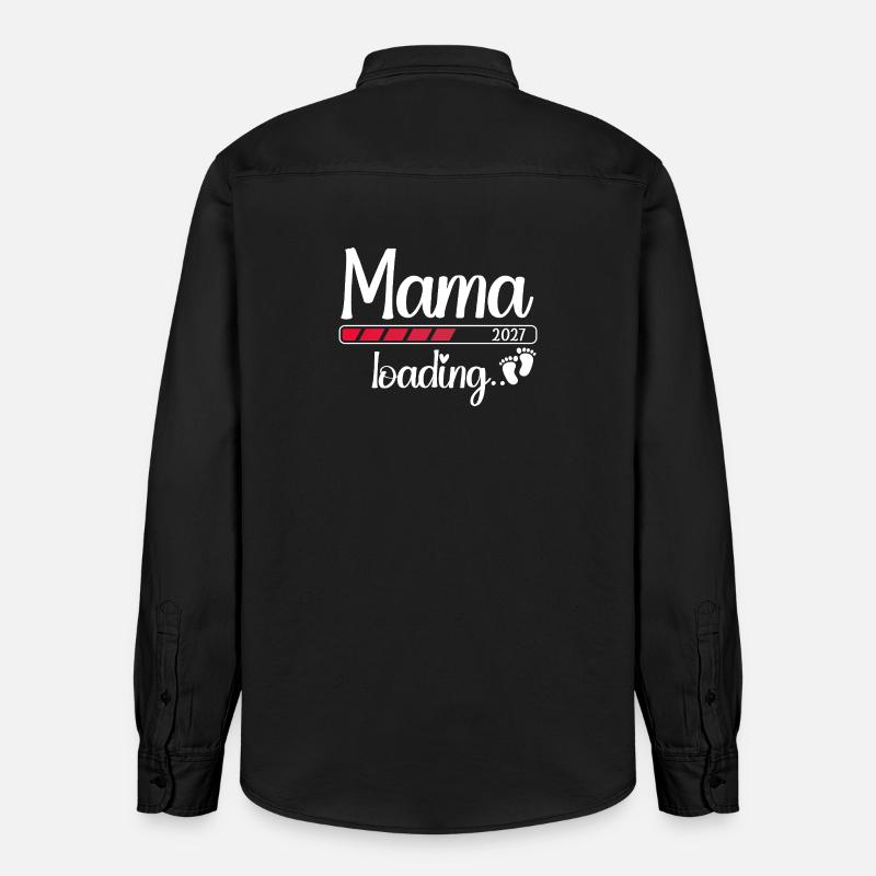 Mama 2027 Loading Werdende Mama 2027 - Relaxed Fit Unisex Organic Hemd von Stanley/Stella - washed Black