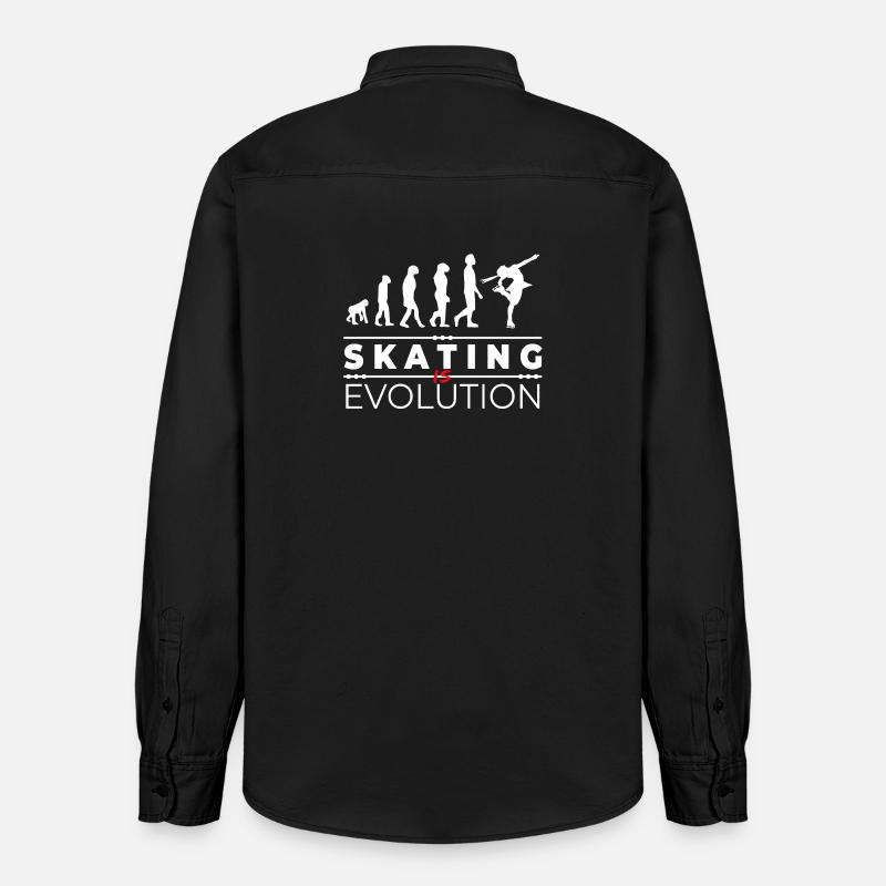 Skating is evolution - Message Humor Parodie - Relaxed Fit Unisex Organic Hemd von Stanley/Stella - washed Black
