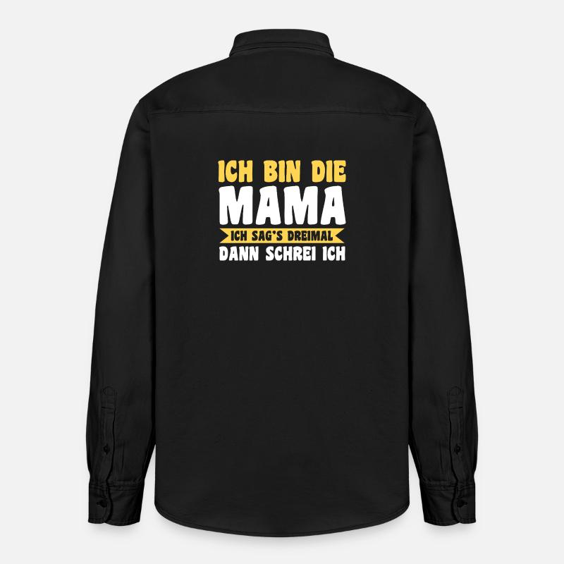 Mutter Team Mama - Relaxed Fit Unisex Organic Hemd von Stanley/Stella - washed Black