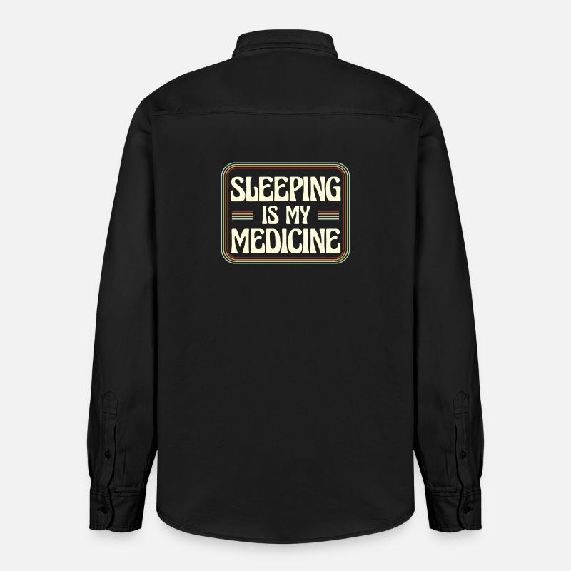 Dormir, c’est mon remède - Chemise unisexe coupe décontractée bio Stanley/Stella - noir délavé