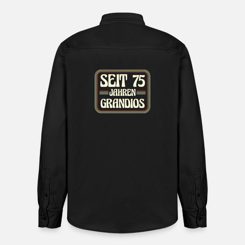 75 ans Anniversaire 75 - Chemise unisexe coupe décontractée bio Stanley/Stella - noir délavé