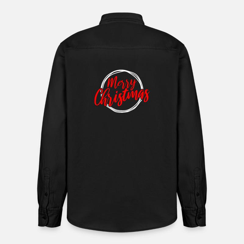 Joyeux Noël Script Circle - Chemise unisexe coupe décontractée bio Stanley/Stella - noir délavé