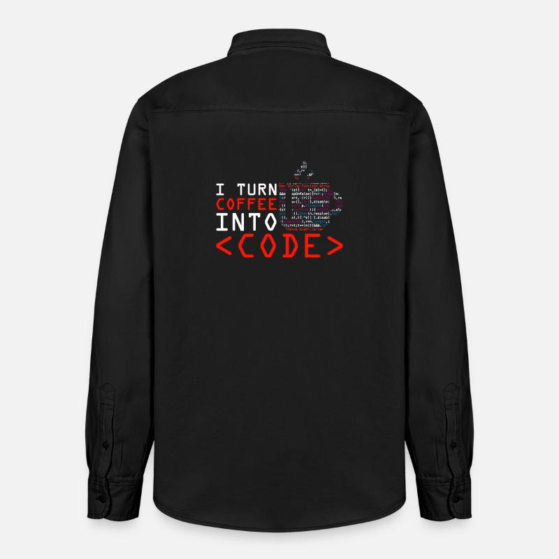 Programmers generate code from coffee - Relaxed Fit Unisex Organic Shirt by Stanley/Stella - washed black