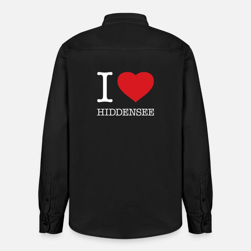 J’ADORE HIDDENSEE - Chemise unisexe coupe décontractée bio Stanley/Stella - noir délavé