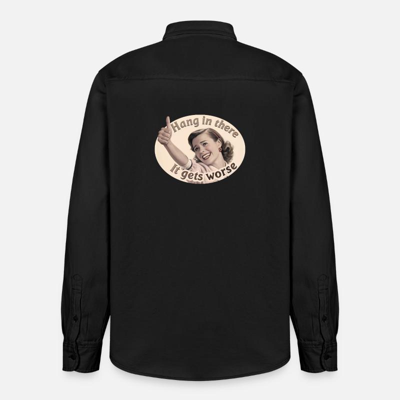 Bleib dran, es wird schlimmer - Relaxed Fit Unisex Organic Hemd von Stanley/Stella - washed Black