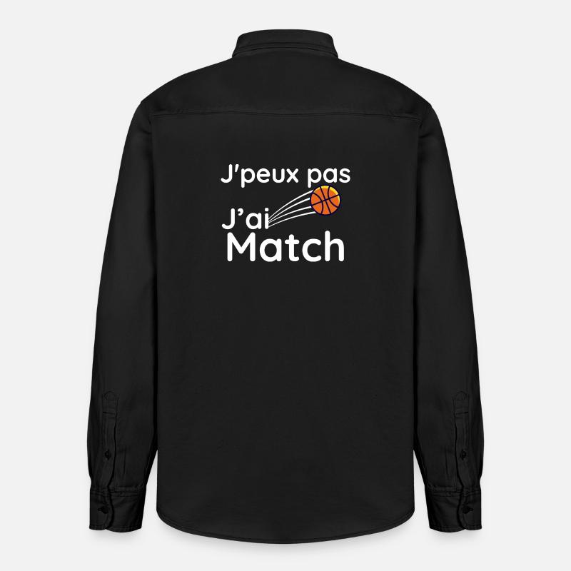 j'e peux pas j'ai match - Chemise unisexe coupe décontractée bio Stanley/Stella - noir délavé