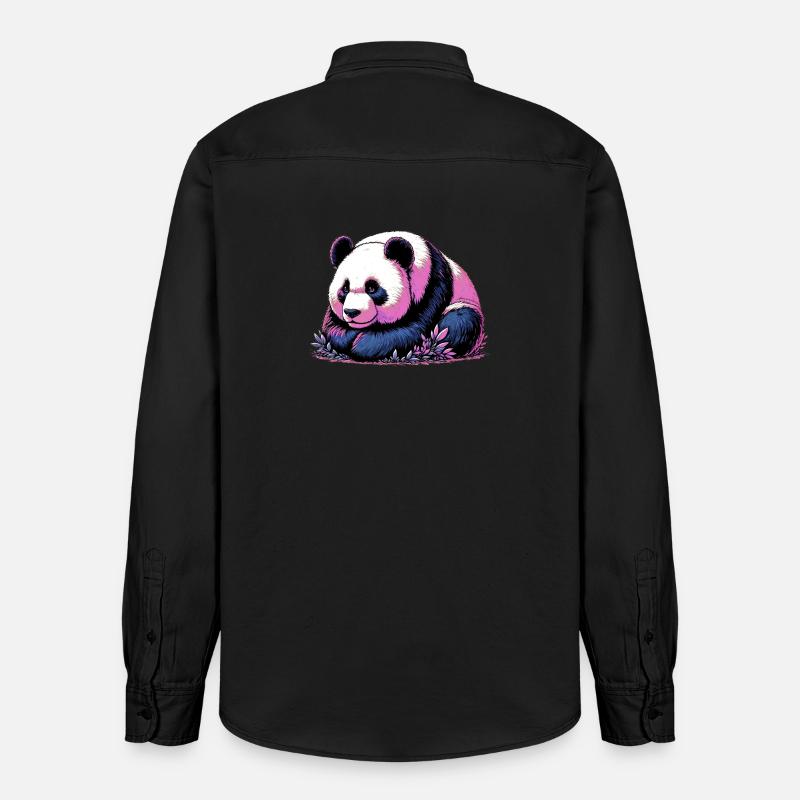 Panda - Relaxed Fit Unisex Organic Hemd von Stanley/Stella - washed Black