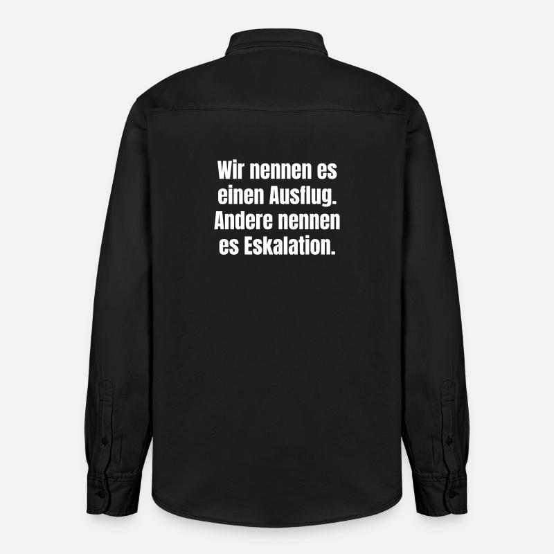 Ausflug oder Eskalation Typografie - Relaxed Fit Unisex Organic Hemd von Stanley/Stella - washed Black
