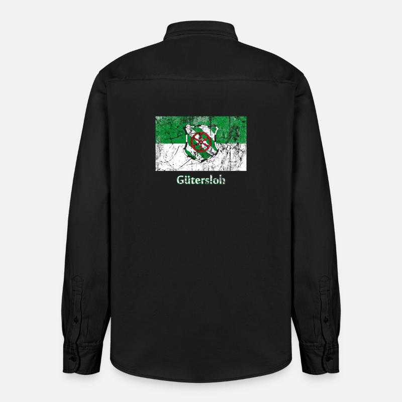 drapeau Guetersloh Stadtfahne ville drapeau drapeau - Chemise unisexe coupe décontractée bio Stanley/Stella - noir délavé