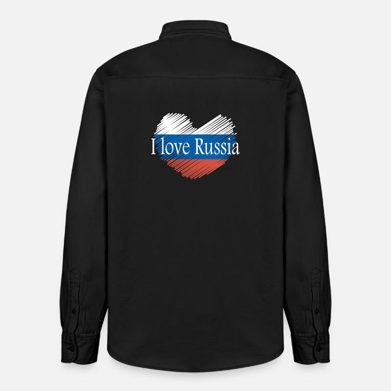 J'aime la russie - Chemise unisexe coupe décontractée bio Stanley/Stella - noir délavé