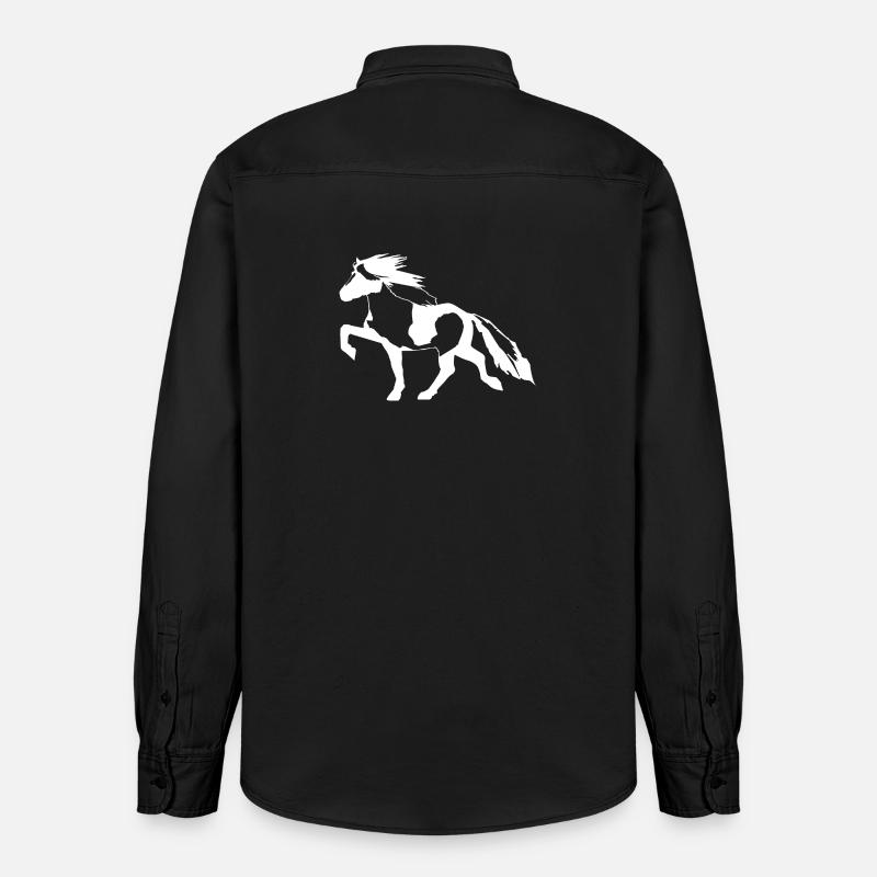 Edles Islandpferd Schecke gefleckter Isländer - Relaxed Fit Unisex Organic Hemd von Stanley/Stella - washed Black