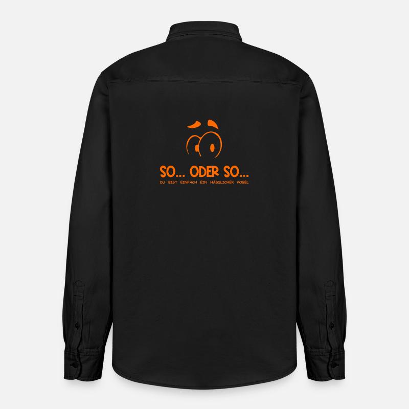 So...Oder So: Hässlicher Vogel - Orange - Relaxed Fit Unisex Organic Hemd von Stanley/Stella - washed Black