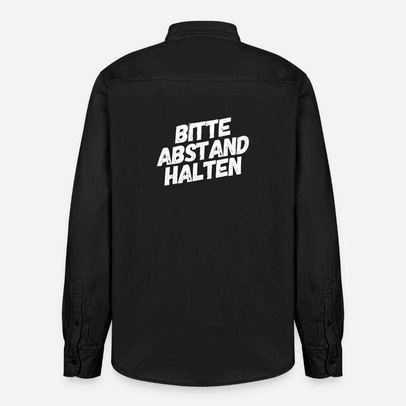 Bitte Abstand halten - Relaxed Fit Unisex Organic Hemd von Stanley/Stella - washed Black