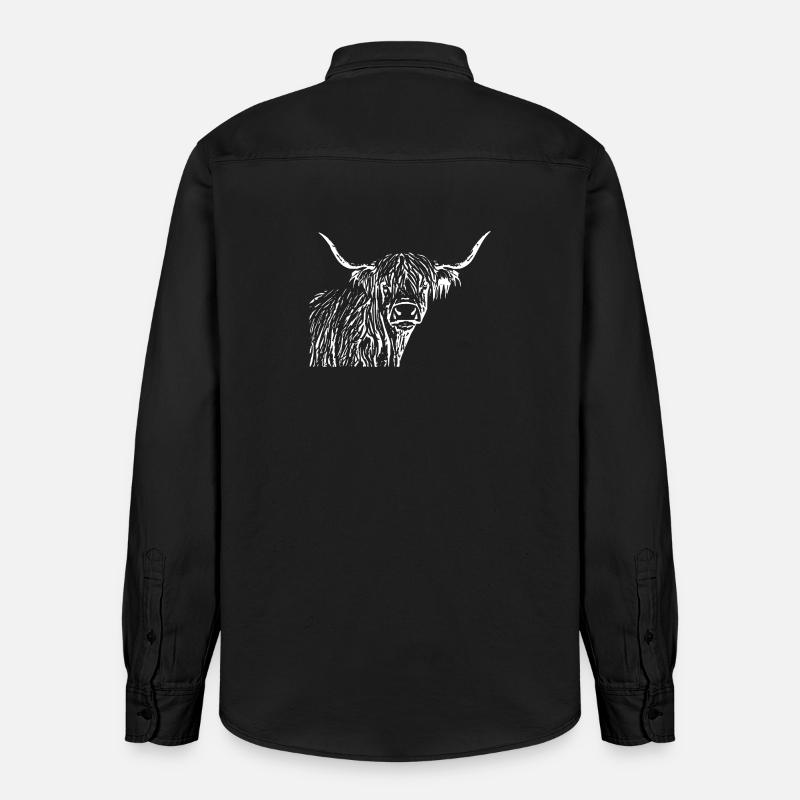 Cadeau de bovins Highland écossais - Chemise unisexe coupe décontractée bio Stanley/Stella - noir délavé