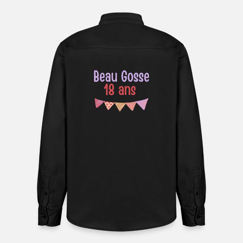 Beau Gosse 18 ans - Chemise unisexe coupe décontractée bio Stanley/Stella - noir délavé