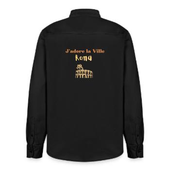 Colisée de Rome en ambre - Chemise unisexe coupe décontractée bio Stanley/Stella - noir délavé - Dos - AI Model Male 178 light (178cm)