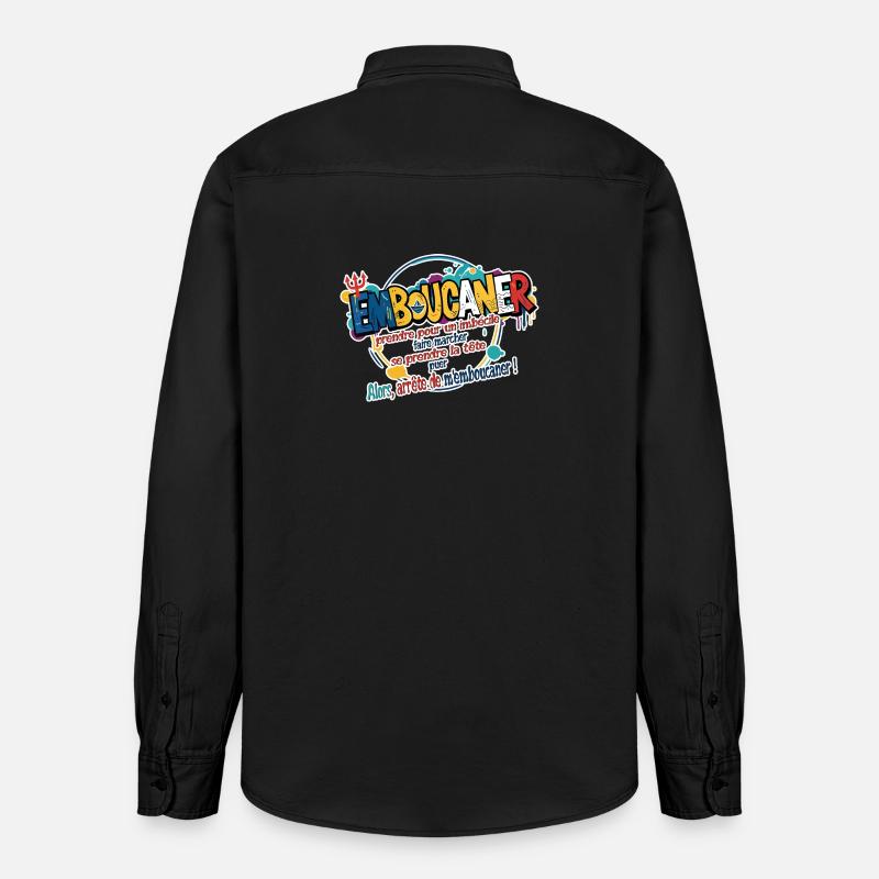Marseille Slang Art - Emboucaner Expression Design - Chemise unisexe coupe décontractée bio Stanley/Stella - noir délavé