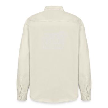 Jack Russell Mom  - Relaxed Fit Unisex Organic Hemd von Stanley/Stella - Natur - Hinten - AI Model Male 178 light (178cm)