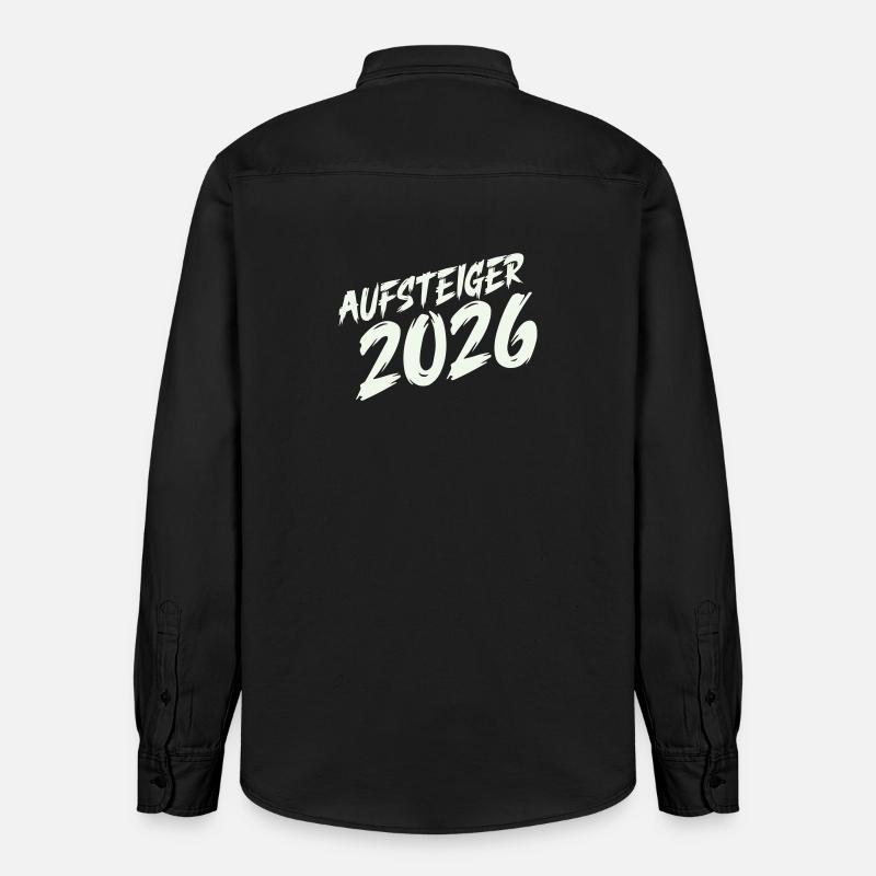 Aufsteiger 2026 Design - Relaxed Fit Unisex Organic Hemd von Stanley/Stella - washed Black