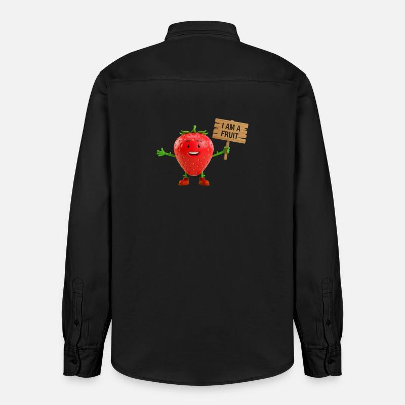 Erdbeere mit einem Schild - Relaxed Fit Unisex Organic Hemd von Stanley/Stella - washed Black