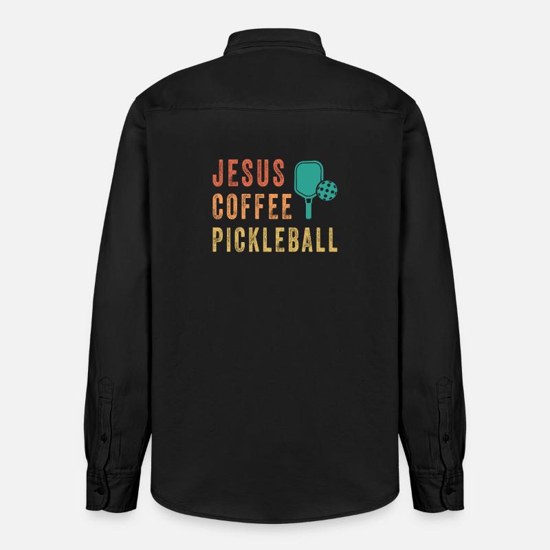 Jesus Coffee Pickleball - Chemise unisexe coupe décontractée bio Stanley/Stella - noir délavé