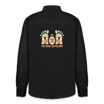 Kleine Tritte, große Gefühle – Die Bindung einer Mutter - Relaxed Fit Unisex Organic Hemd von Stanley/Stella - washed Black - Hinten - AI Model Male 178 light (178cm)