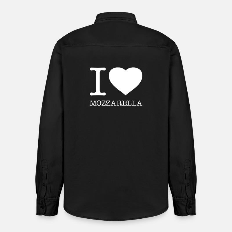 I LOVE MOZZARELLA - Relaxed Fit Unisex Organic Hemd von Stanley/Stella - washed Black
