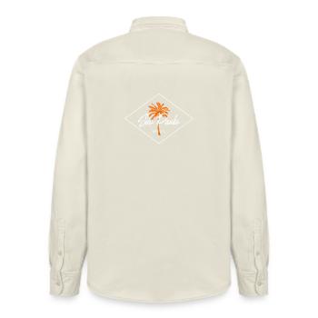 Logo du palmier de São Paulo - Chemise unisexe coupe décontractée bio Stanley/Stella - écru doux - Dos - AI Model Male 178 light (178cm)