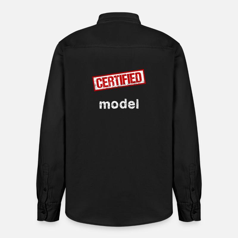 Modèle - Chemise unisexe coupe décontractée bio Stanley/Stella - noir délavé